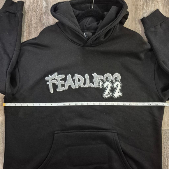 Men's Fearless Souls Black Hoodie with Gray Logo Size L nwot - Picture 5 of 8